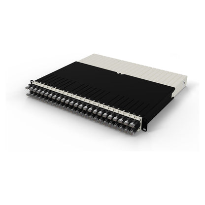 Patchbox patchbox.one Kabeleinzugssystem 8RU/STP (0,8 m) mit 24 Kassetten, Patchkabel Cat. 6a, U/FTP, PoE, Kabel schwarz