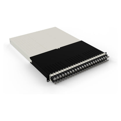 Patchbox patchbox.one Kabeleinzugssystem 30RU/STP (1,8 m) mit 24 Kassetten, Patchkabel Cat. 6a, U/FTP, PoE, Kabel schwarz