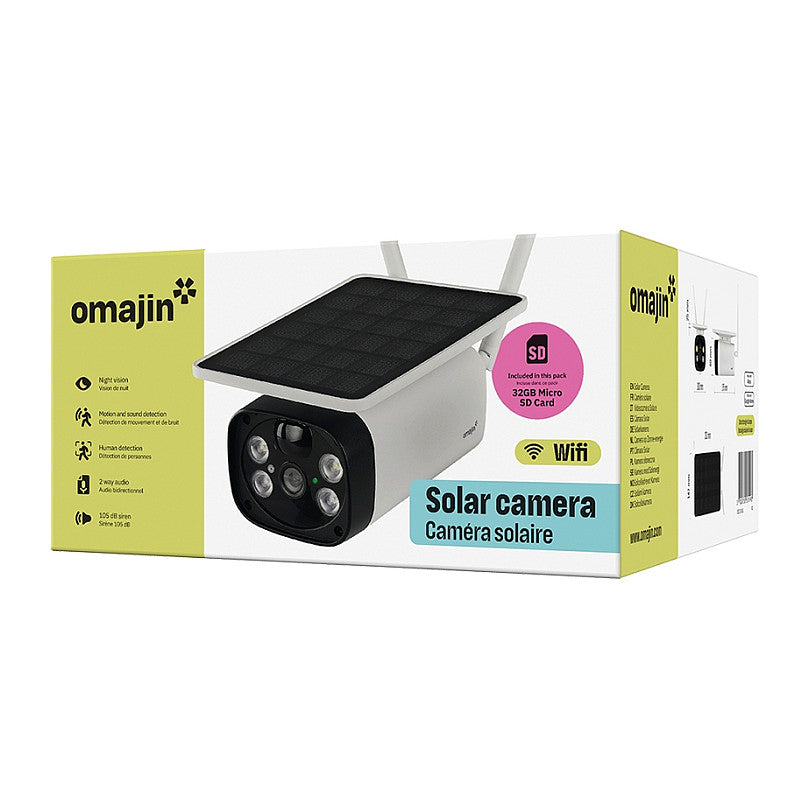Omajin by Netatmo Solarbetriebene Überwachungskamera - Akku - Alarmsirene - weiß