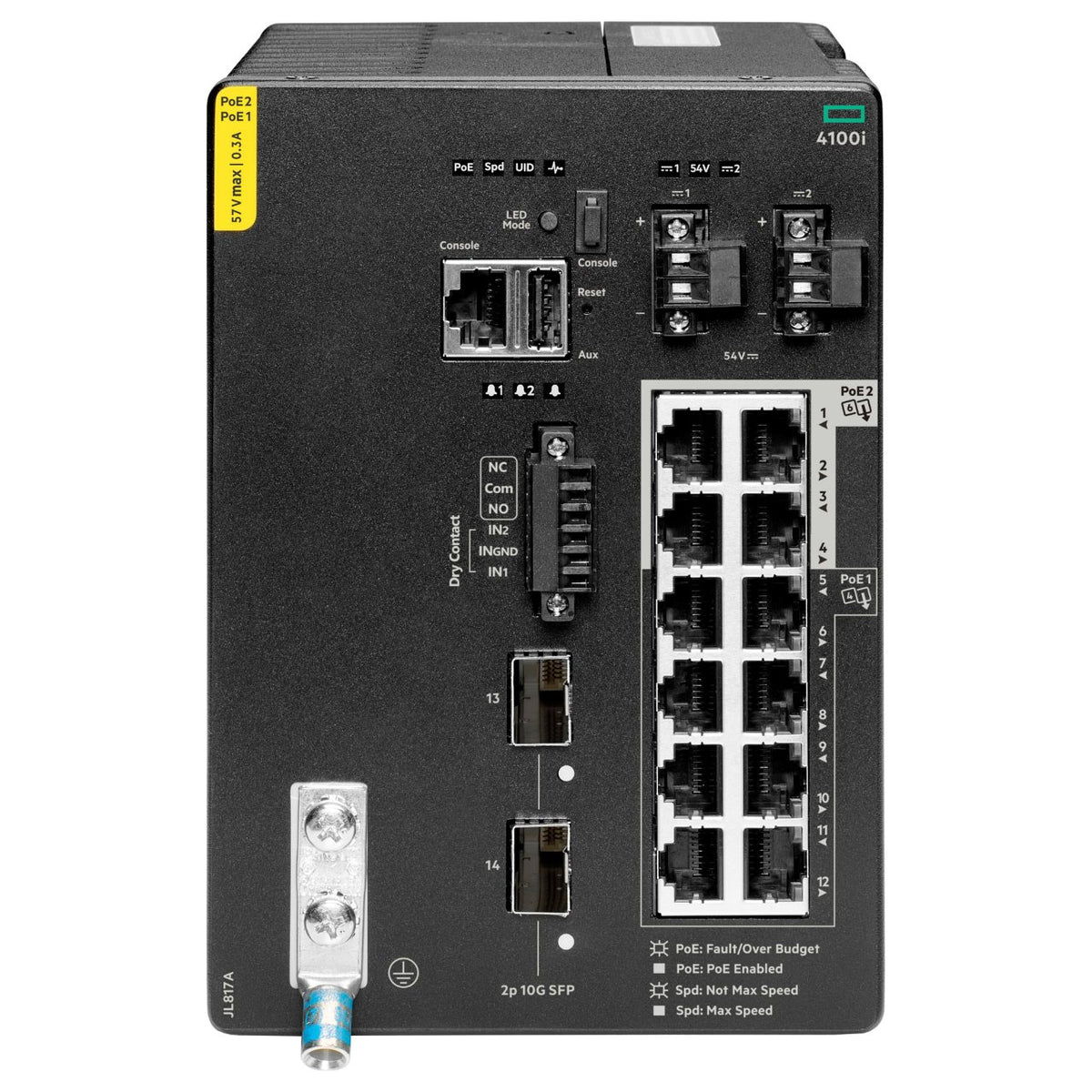 HPE Aruba CX 4100i Switch 12G 8 Port Class 4 PoE and 4 Port Class 6 PoE 2 SFP+ Layer 2 Web GUI CLI NetEdit REST APIs