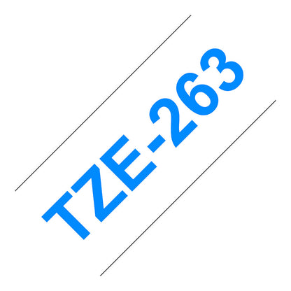 Schriftbandkassette Brother 36mmx8m weiß/blau TZE263