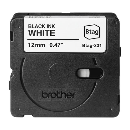 Schriftband Brother 12mmx4m schwarz/weiß BTAG-231