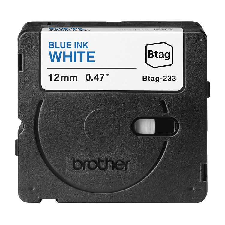 Schriftband Brother 12mmx4m blau/weiß BTAG-233