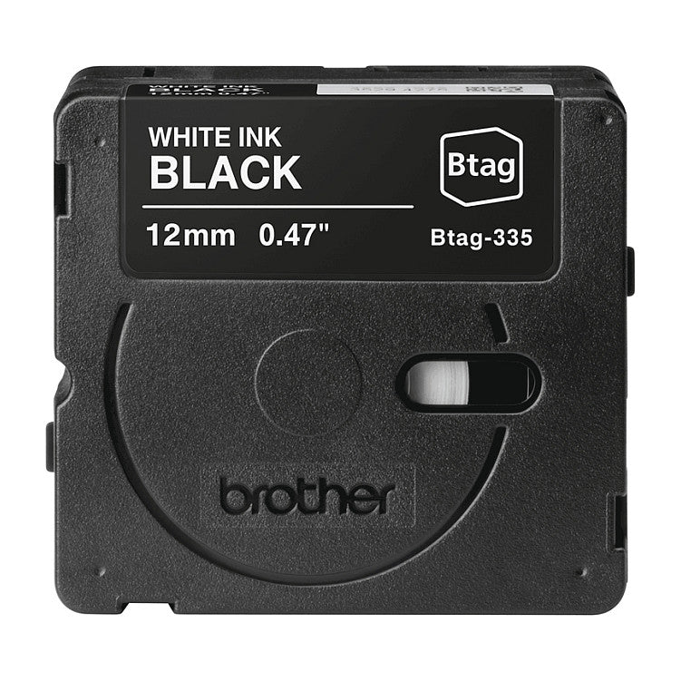 Schriftband Brother 12mmx4m weiß/schwarz BTAG-335