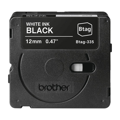 Schriftband Brother 12mmx4m weiß/schwarz BTAG-335