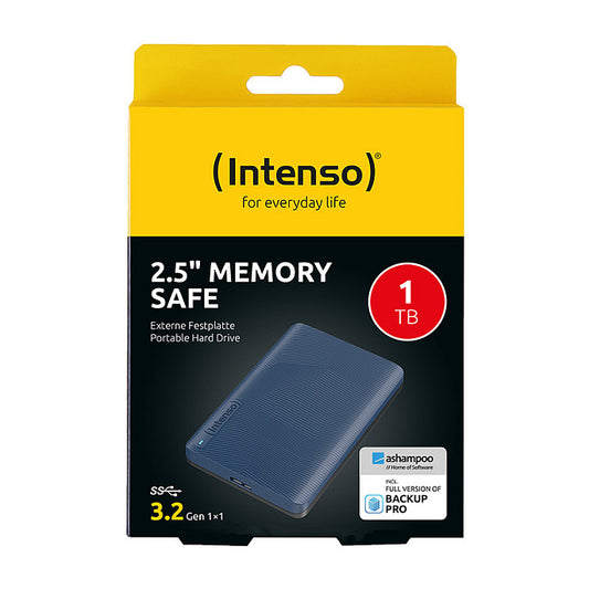 1TB Intenso Memory Safe (blau, extern, USB-A 3.2 Gen 1 (5 Gbit/s))