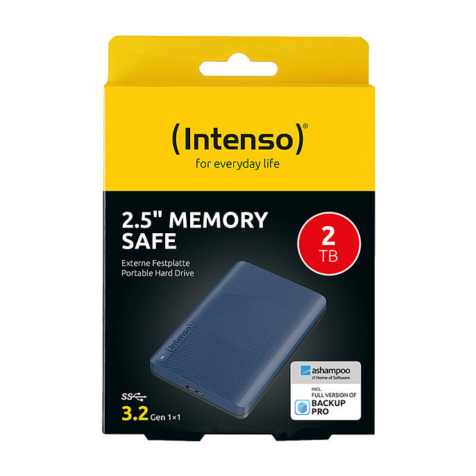 2TB Intenso Memory Safe 2 TB, Externe Festplatte (blau, extern, USB-A 3.2 Gen 1 (5 Gbit/s))