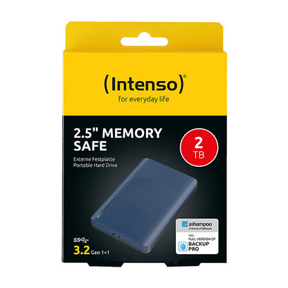2TB Intenso Memory Safe 2 TB, Externe Festplatte (blau, extern, USB-A 3.2 Gen 1 (5 Gbit/s))