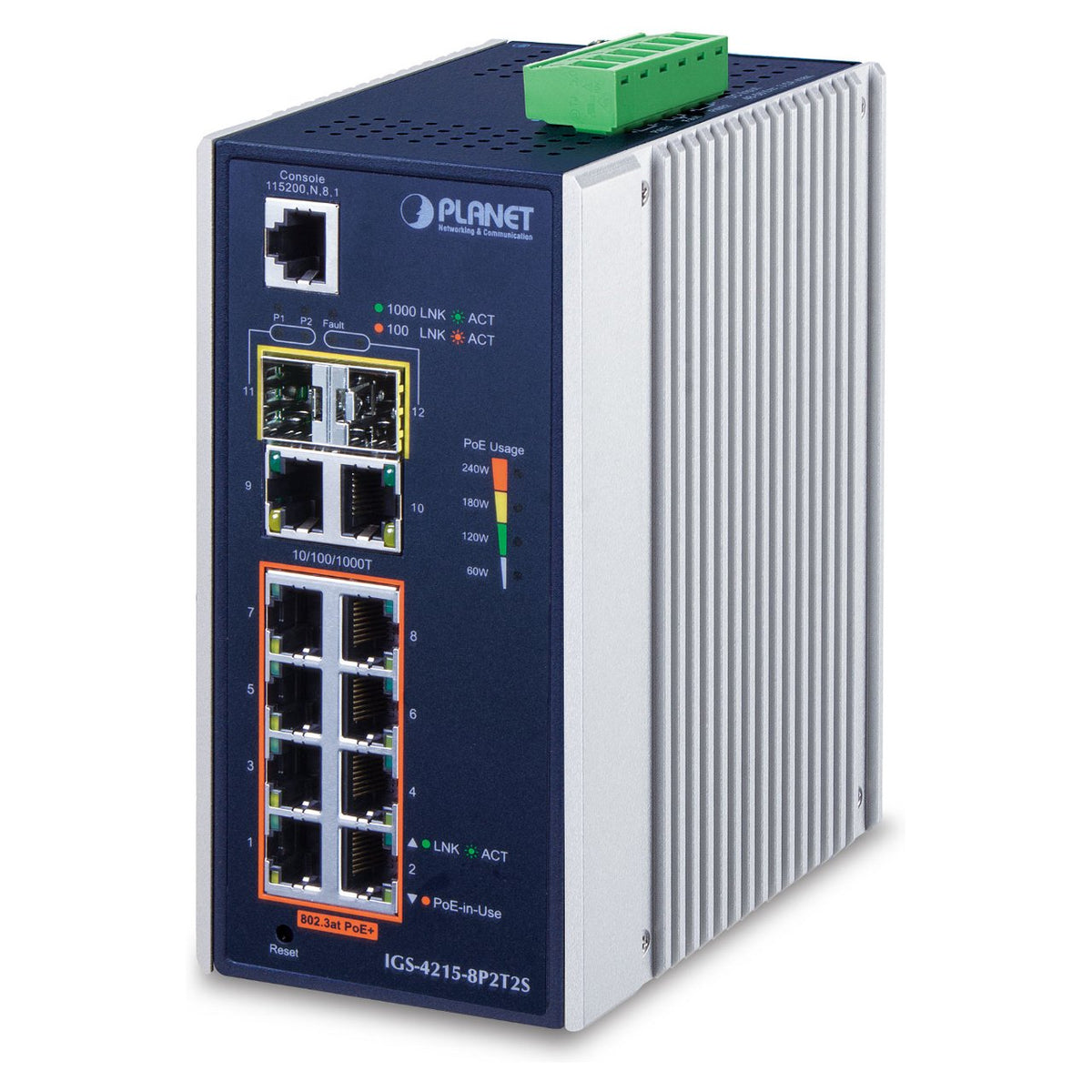 Planet IGS-4215-8P2T2S Industrie 8-Port SFP Managed Switch