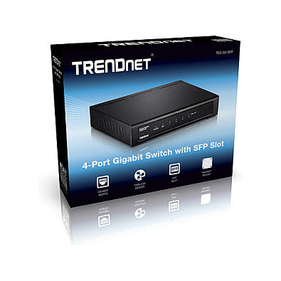 TRENDnet TEG-S51SFP Gigabit Ethernet (10/100/1000) Schwarz Netzwerk Switch
