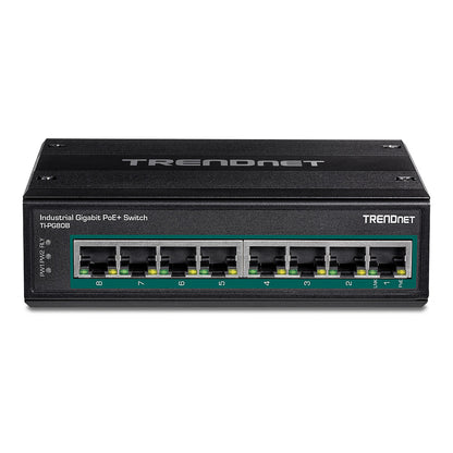 TRENDnet TI-PG80B 8-Port PoE+ Switch Industrial Gigabit DIN-Rail (24-56V)