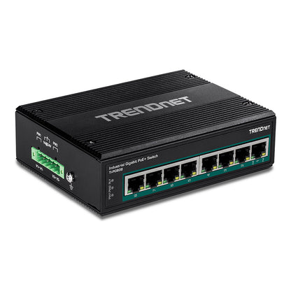TRENDnet TI-PG80B 8-Port PoE+ Switch Industrial Gigabit DIN-Rail (24-56V)