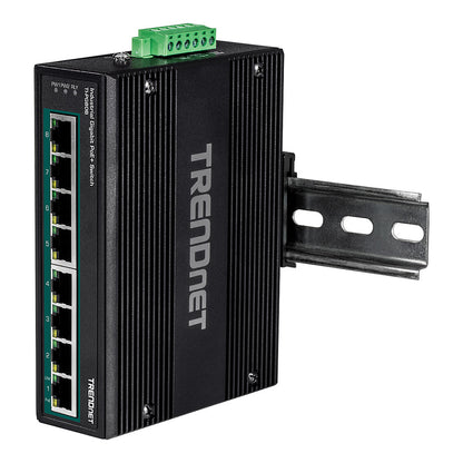 TRENDnet TI-PG80B 8-Port PoE+ Switch Industrial Gigabit DIN-Rail (24-56V)