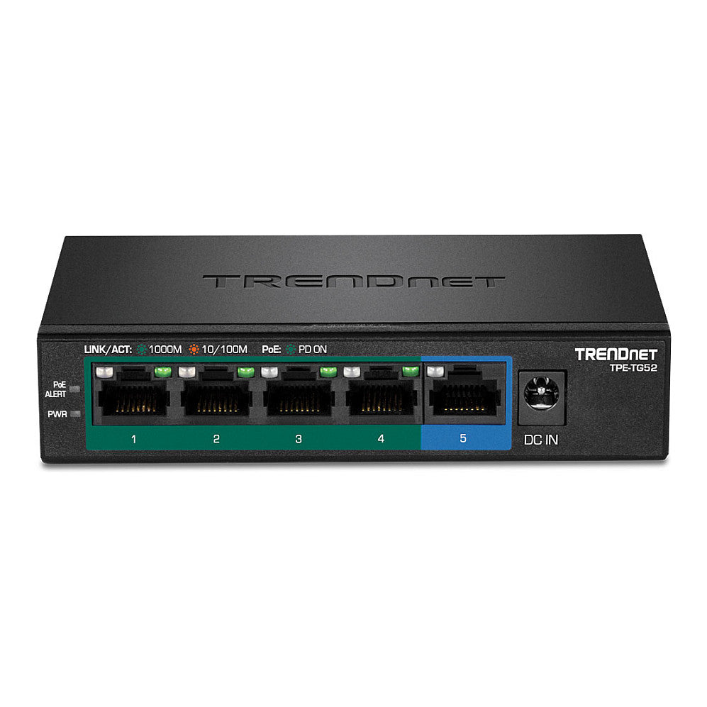 TRENDnet TPE-TG52 5-Port PoE Switch Gigabit PoE+ 32W