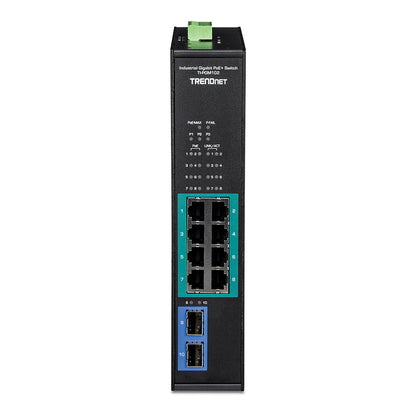 TRENDnet TI-PGM102 10 Port Rail Switch Industrial Gigabit PoE+