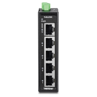 TRENDnet TI-ELC50 5-Port Ethernet Mini Switch Industrial DIN-Rail