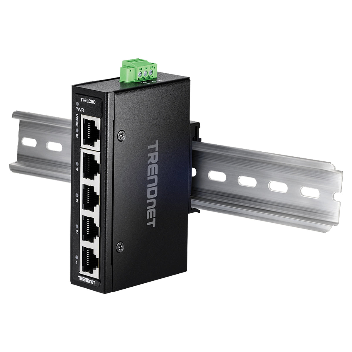 TRENDnet TI-ELC50 5-Port Ethernet Mini Switch Industrial DIN-Rail