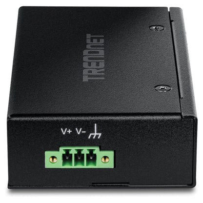TRENDnet TI-PGLC50 5-Port Gigabit PoE+ Industrial DIN-Rail Mini Switch