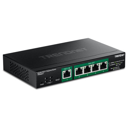 TRENDnet TPE-B541 Gigabit PoE++ Powered 5-Port Managed Switch PoE Passthrough