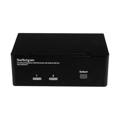 STARTECH.COM DisplayPort KVM Switch - 2 Port - Dual-Display - 4k 60hz - USB Hub - Audio and Microphone
