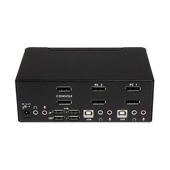 STARTECH.COM DisplayPort KVM Switch - 2 Port - Dual-Display - 4k 60hz - USB Hub - Audio and Microphone
