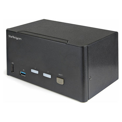 StarTech.com 2 Port DisplayPort KVM Switch - 4K 60 Hz UHD HDR - DP 1.2 KVM Umschalter mit USB 3.0 Hub mit 2 Anschlüssen (5 Gbit/s)