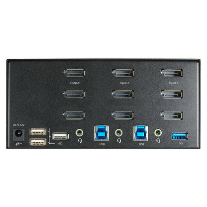 StarTech.com 2 Port DisplayPort KVM Switch - 4K 60 Hz UHD HDR - DP 1.2 KVM Umschalter mit USB 3.0 Hub mit 2 Anschlüssen (5 Gbit/s)