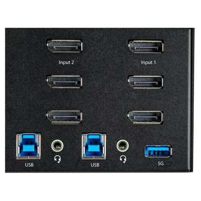 StarTech.com 2 Port DisplayPort KVM Switch - 4K 60 Hz UHD HDR - DP 1.2 KVM Umschalter mit USB 3.0 Hub mit 2 Anschlüssen (5 Gbit/s)