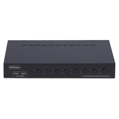 STARTECH.COM 8 Port DisplayPort KVM Switch 1HE Rackmount Satz 4K 60Hz DP 1.2 KVM Umschalter Taste/Hotkey TAA
