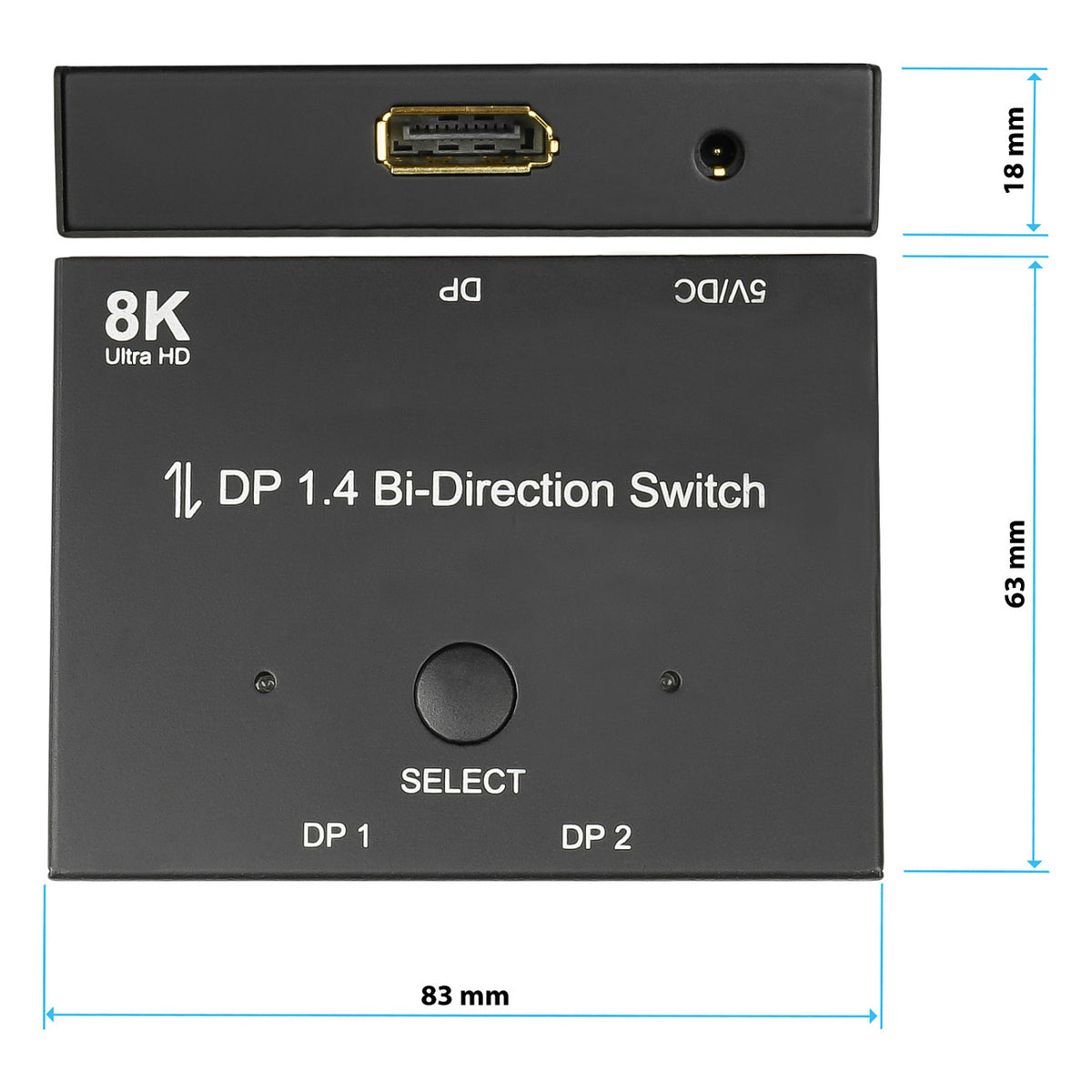 Good Connections DP1.4 Switch 2-fach bidirektional 8K@30Hz