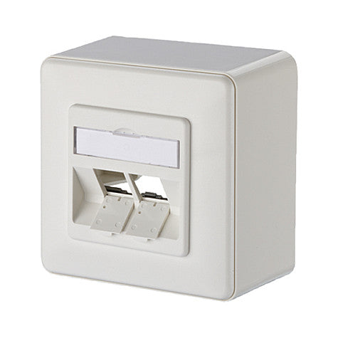 METZ CONNECT Keystone Anschlussdose AP 2 Port unbestuckt reinweiss