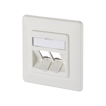 METZ CONNECT Keystone Anschlussdose UP 2 Port unbestuckt reinweiss