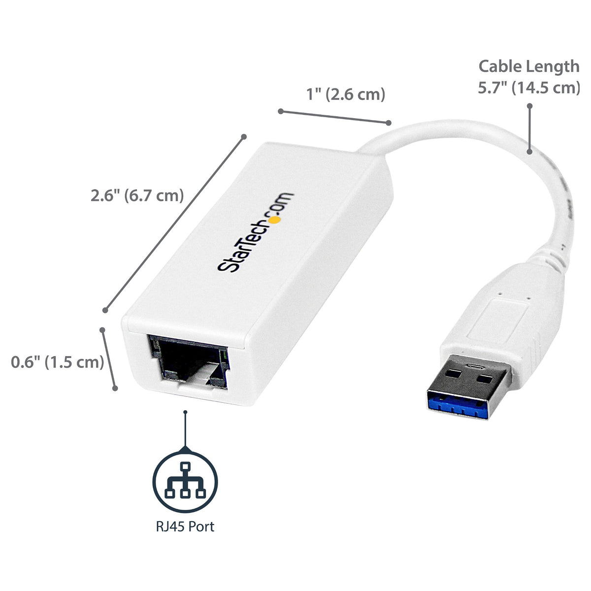 StarTech USB 3.0 auf Gigabit Ethernet Lan Adapter - 10/100/1000 NIC Netzwerkadapter - USB SuperSpeed auf RJ45 Stecker/Buchse