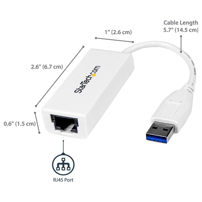 StarTech USB 3.0 auf Gigabit Ethernet Lan Adapter - 10/100/1000 NIC Netzwerkadapter - USB SuperSpeed auf RJ45 Stecker/Buchse