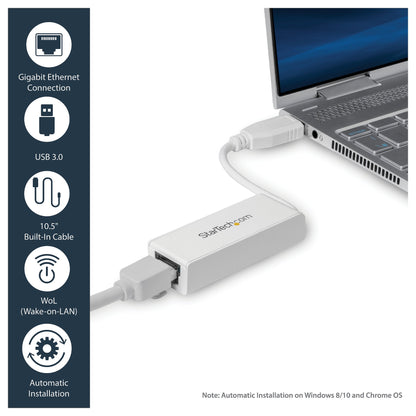 StarTech USB 3.0 auf Gigabit Ethernet Lan Adapter - 10/100/1000 NIC Netzwerkadapter - USB SuperSpeed auf RJ45 Stecker/Buchse