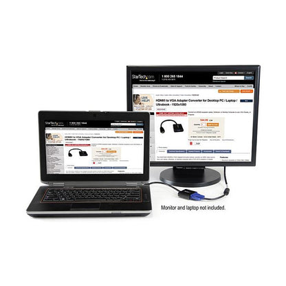 StarTech HDMI to VGA Adapter - 1080p - 1920 x 1080 - Black - HDMI Converter - VGA to HDMI Monitor Adapter