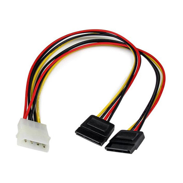 StarTech 12in LP4 to 2x SATA Power Y Cable Adapter