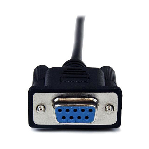 StarTech 2m Black DB9 RS232 Serial Null Modem Cable F/M