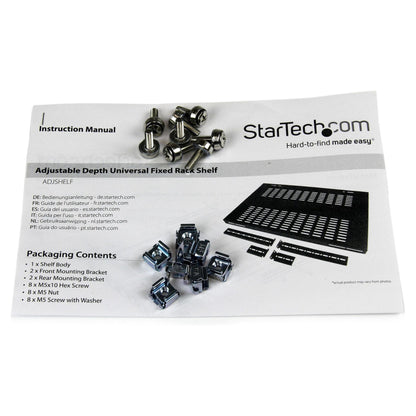 StarTech 19 Zoll Schwerlast Fachboden tiefenverstellbar fr Serverschrank mit Lftungsschlitzen