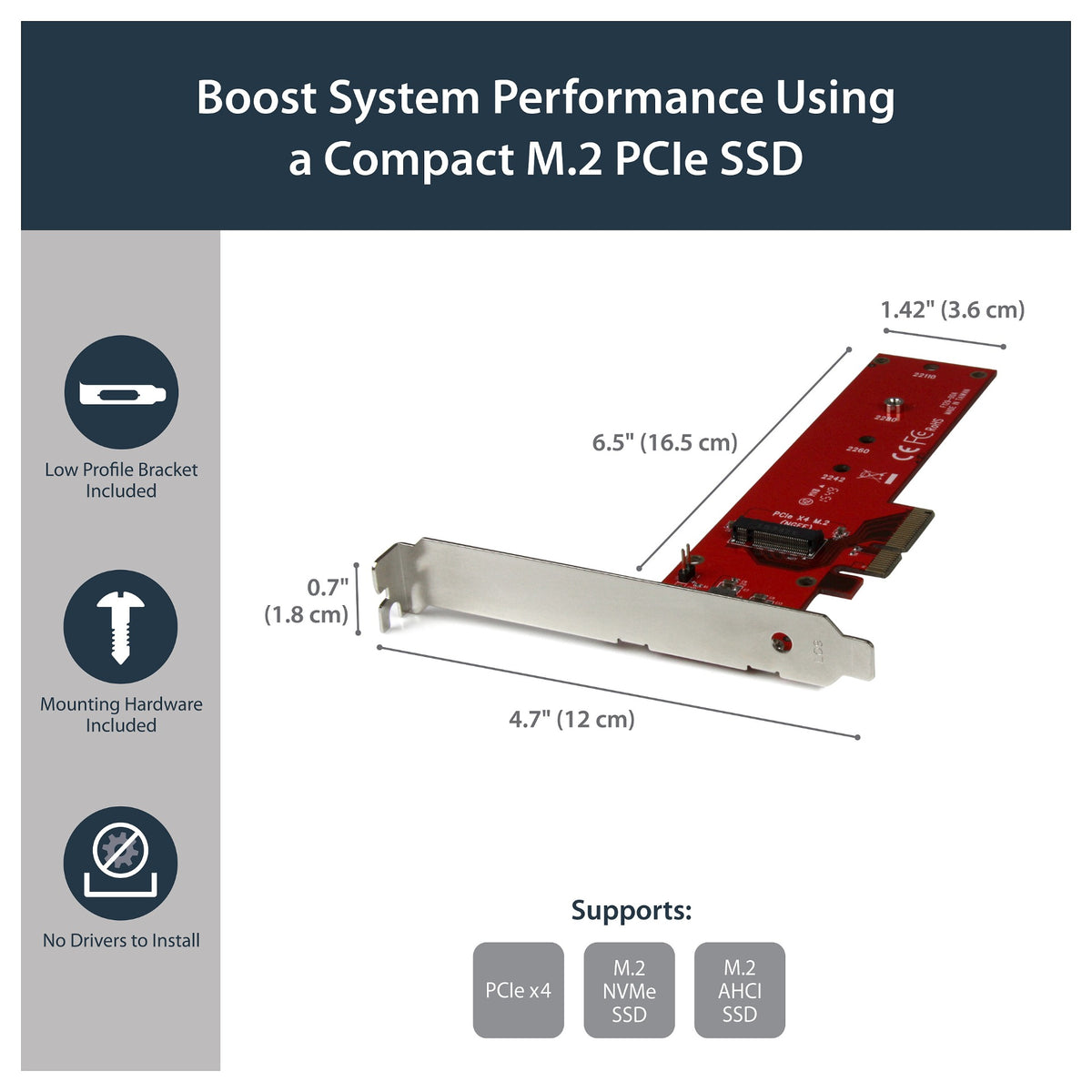 StarTech x4 PCIe Expansion card to M.2 NGFF NVMe SSD Adapter Card