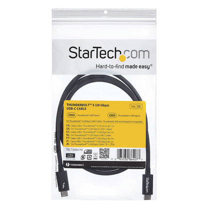 StarTech 1m Thunderbolt 3 20Gbps USB-C Cable - Thunderbolt USB and DisplayPort Compatible