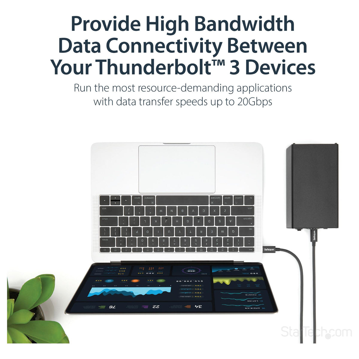 StarTech 1m Thunderbolt 3 20Gbps USB-C Cable - Thunderbolt USB and DisplayPort Compatible