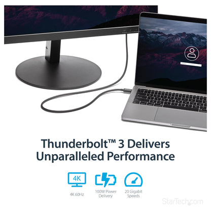 StarTech 1m Thunderbolt 3 20Gbps USB-C Cable - Thunderbolt USB and DisplayPort Compatible