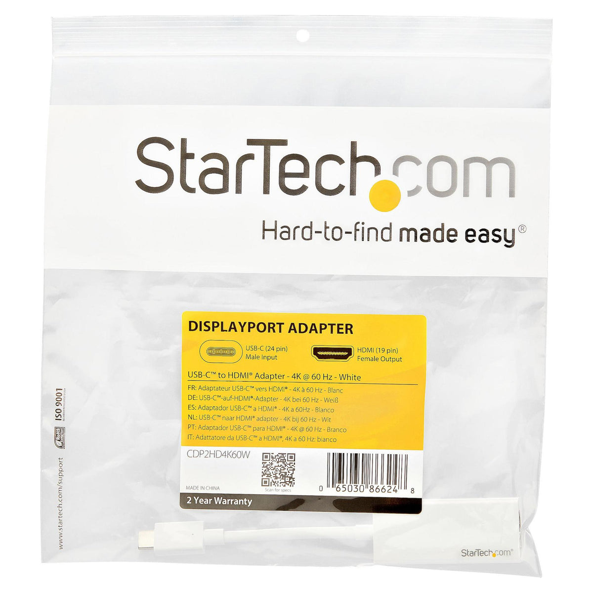 StarTech USB-C zu HDMI Adapter - USB Typ C zu HDMI Konverter fr Computer mit USB - 4K 60Hz - Weiss