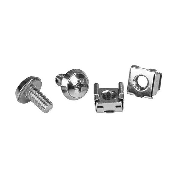 StarTech Rack Screws 20 Pack Installation Tool 12 mm M6 Screws M6 Nuts Cabinet Mounting Screws and Cage Nuts