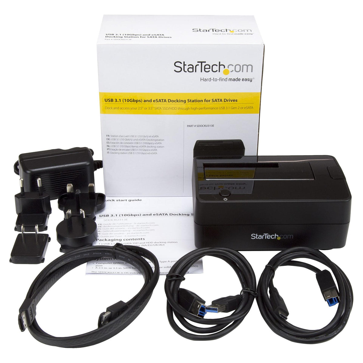StarTech Dockingstation fr 6,35cm/8,89cm 2,5/3,5Zoll SATA Laufwerke - USB 3.1 (USB-A, USB-C) oder eSATA - USB A und USB C Kabel