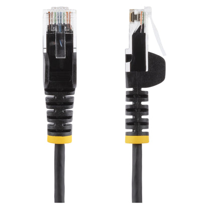 StarTech 2 m CAT6 Cable - Slim CAT6 Patch Cord - Black - Snagless RJ45 Connectors - Gigabit Ethernet Cable - 28 AWG
