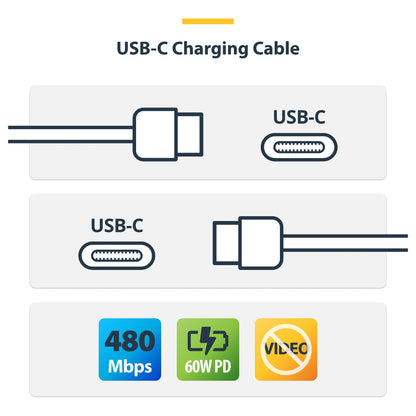 StarTech 3.3ft (1m) USB-C Charging Cable, Charge & Sync, 60W (3A)