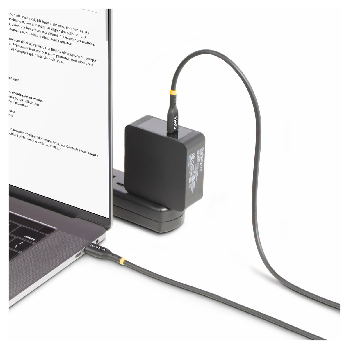 StarTech 2m USB-C Ladekabel, USB-IF zertifiziert, 240W PD EPR, M/M - USB-Kabel - 24 pin USB-C (M)