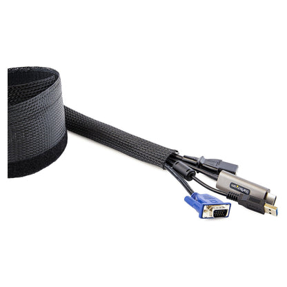 StarTech 10ft (3m) Cable Management Sleeve, Trimmable Heavy Duty Cable Wrap, 1.2 (3cm)